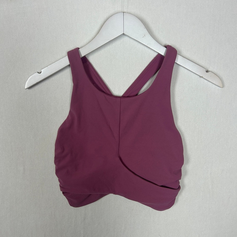 Lululemon Sweet And Sassy Bra Dark Magenta Purple High Neck Cross Back Size 4